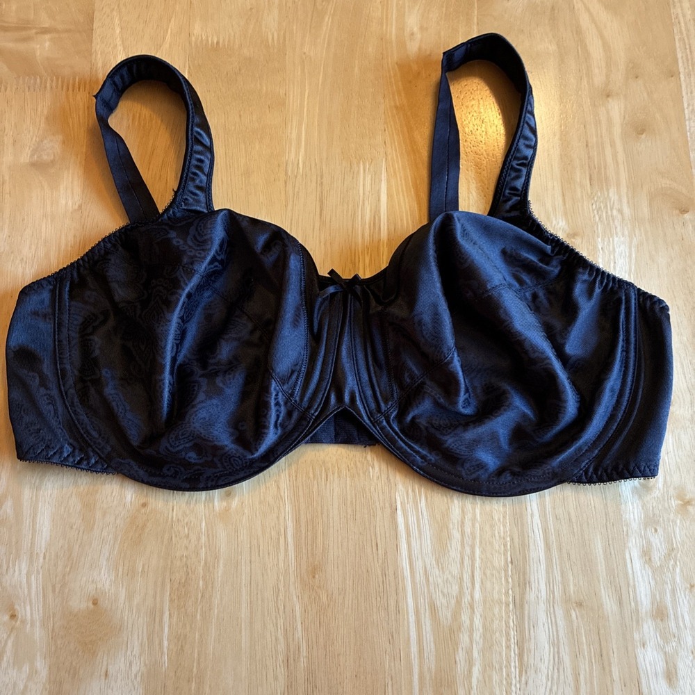 Bali Satin Tracings Minimizer Bra Black 42D 3562